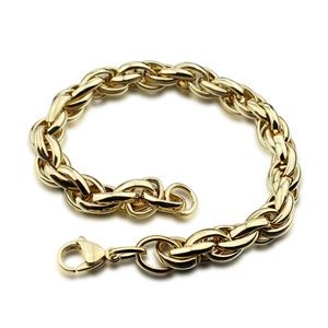 Men's Muscular Oval Link Bracelet 8.5"  18k GP